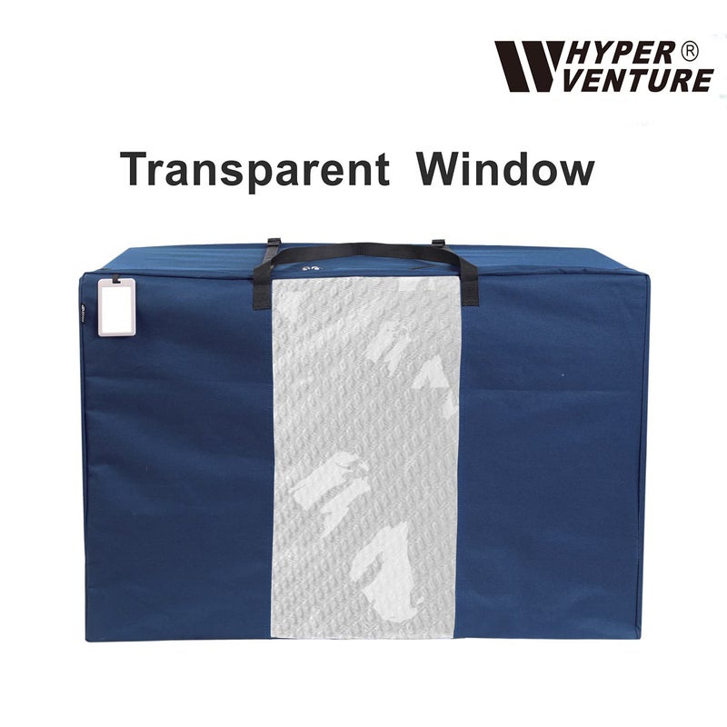 HYPER VENTURE Folding Mattress Storage Bag - Durable Carry Case Fits for Tri-Fold Up to 6 inches Queen Mattress, Navy - Image 4